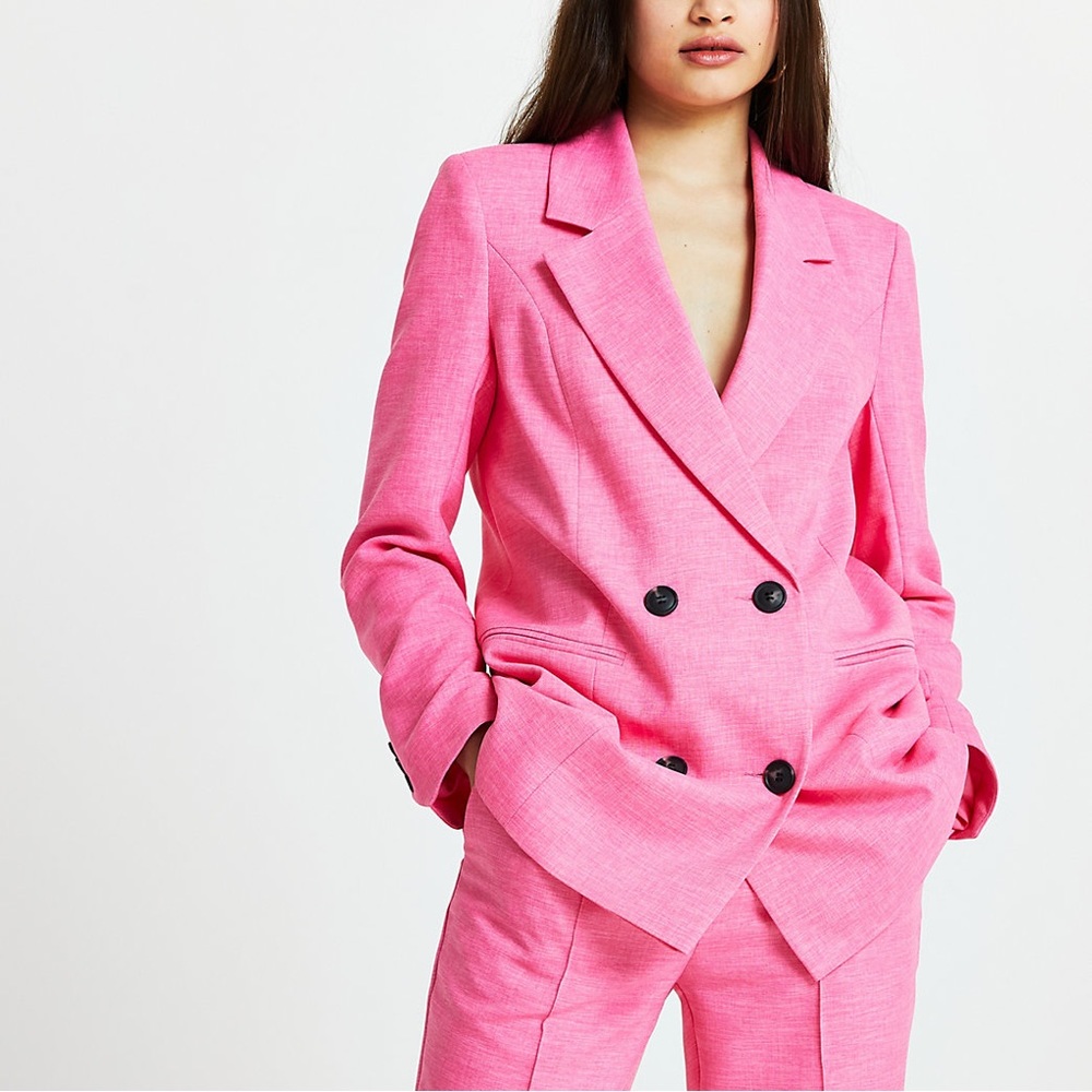 River island Barbie pantsuit hot pink trouser suit set size 6 barbiecore
